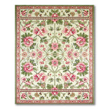 Vintage Pink Peony Floral Vintage Area Rug