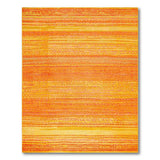 Orange Vibrant Orange Horizontal Stripe Area Rug