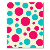 Vibrant Red Teal Polka Dot Area Rug