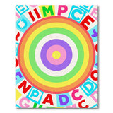 Rainbow Alphabet Block Letters Kids Area Rug