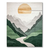 Golden Sun Layered Mountain Valley Rug
