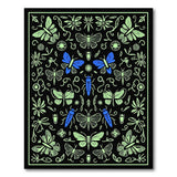 Vibrant Green Blue Butterfly Insect Rug