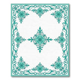 Blue and Teal Ornate Teal Floral Medallion Rug