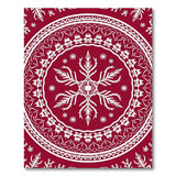 Red Red Snowflake Mandala Persian Area Rug