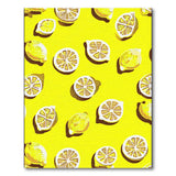 Yellow Fruit Pattern Sunny Lemon Slice Fruit Pattern Area Rug