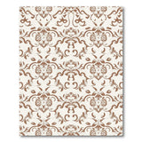 Elegant Beige Brown Floral Damask Rug