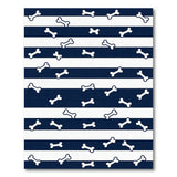 Navy Dog Bone Stripe Area Rug
