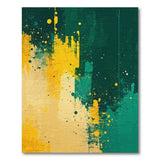 Vibrant Green Yellow Splatter Abstract Area Rug