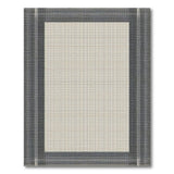 Geometric Beige Area Rug with Black Frame