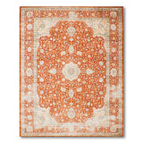 Traditional Persian Orange Traditional Persian Floral Area Rug