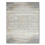 Grey Gold Geometric Southwestern Area Rug