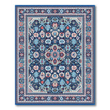 Navy Persian Area Rug with Intricate Multi-Color Motifs
