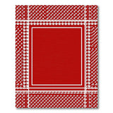 Red Houndstooth Geometric Area Rug