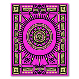 Vibrant Pink Tribal Sunburst Area Rug