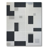 Abstract Halftone Geometric Black White Area Rug