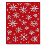 Geometric Modern Red Festive Red Snowflakes Area Rug