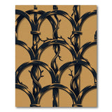 Distressed Black Vine Arches Beige Area Rug