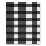 Bold Black White Buffalo Check Woven Rug