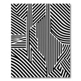 Bold Black White Geometric Stripe Black and White Area Rug