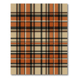Tan and Burnt Orange Plaid Area Rug