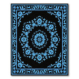 Blue and Teal Blue Floral Persian Area Rug