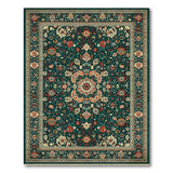 Traditional Persian Blue and Teal Persian Medallion Area Rug