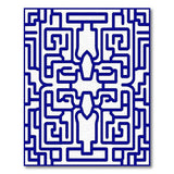 Intricate Blue Labyrinth Maze Area Rug