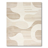 Abstract Beige Neutral Area Rug with Fluid Shapes