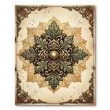 Ornate Gilded Acanthus Leaf Mandala Rug