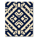 Navy Beige Interlocking Geometric Area Rug