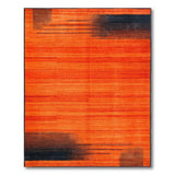 Orange Geometric Modern Vibrant Orange Geometric Modern Area Rug