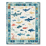 Whimsical Ocean ABC Sea Creatures Kids Rug
