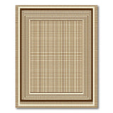 Brown Tan Multi-Border Plaid Area Rug