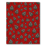 Red Fern Leaf Tribal Pattern Area Rug
