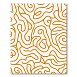 Orange Wavy Scribble Abstract Area Rug