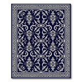 Blue and Teal Ornate Navy Floral Persian Area Rug