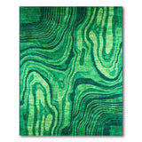 Geometric Modern Emerald Wave Abstract Area Rug