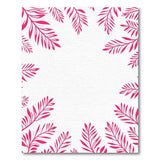 Pink Leaf Border Boho Area Rug