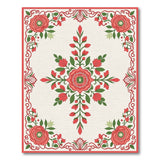 Vintage Red Floral Medallion Area Rug