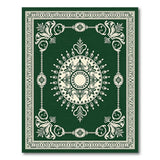 Elegant Emerald Green Persian Medallion Rug