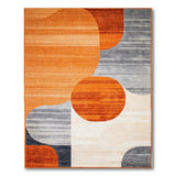 Orange Geometric Modern Bold Orange Geometric Abstract Area Rug