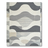 Modern Wavy Grey Abstract Area Rug