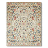 Cream Persian Floral Area Rug with Vibrant Accents