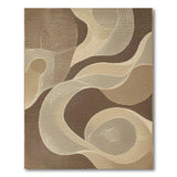 Abstract Tan Swirl Woven Area Rug