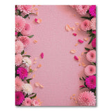 Blush Pink Dahlia Floral Border Rug
