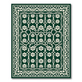 Ornate Emerald Green Floral Trellis Rug