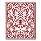 Elegant Red Floral Vine Border Area Rug