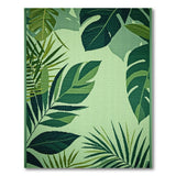 Lush Green Monstera Leaf Boho Chic Area Rug