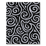 Swirling Black White Abstract Area Rug