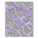 Purple Black Geometric Maze Area Rug